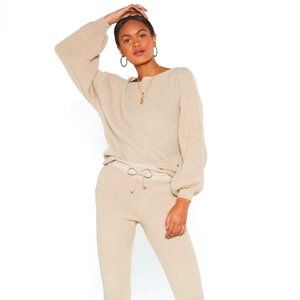 Nasty Gal Knit Sweater & Sweatpants Set Size Small